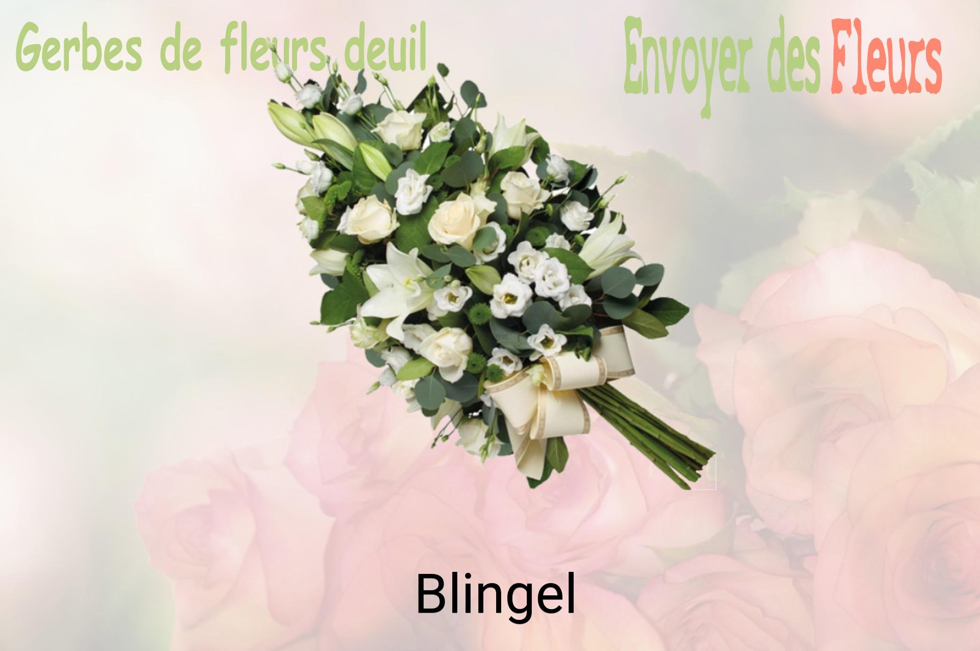 Gerbe de fleurs de deuil livrée à Blingel